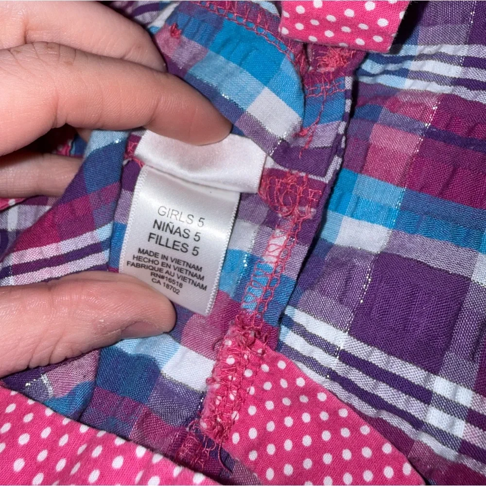 Youngland Vibrant Pink and Blue Plaid Dress - Picture 4 of 6